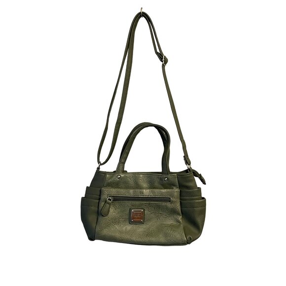 Koltov Khaki Green Floral Embossed Shoulder & Crossbody Bag - Picture 1 of 16
